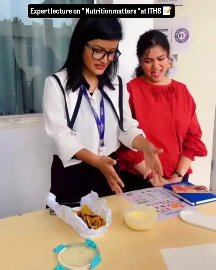Students presenting their entries in the healthy food preparation competition at ITHS